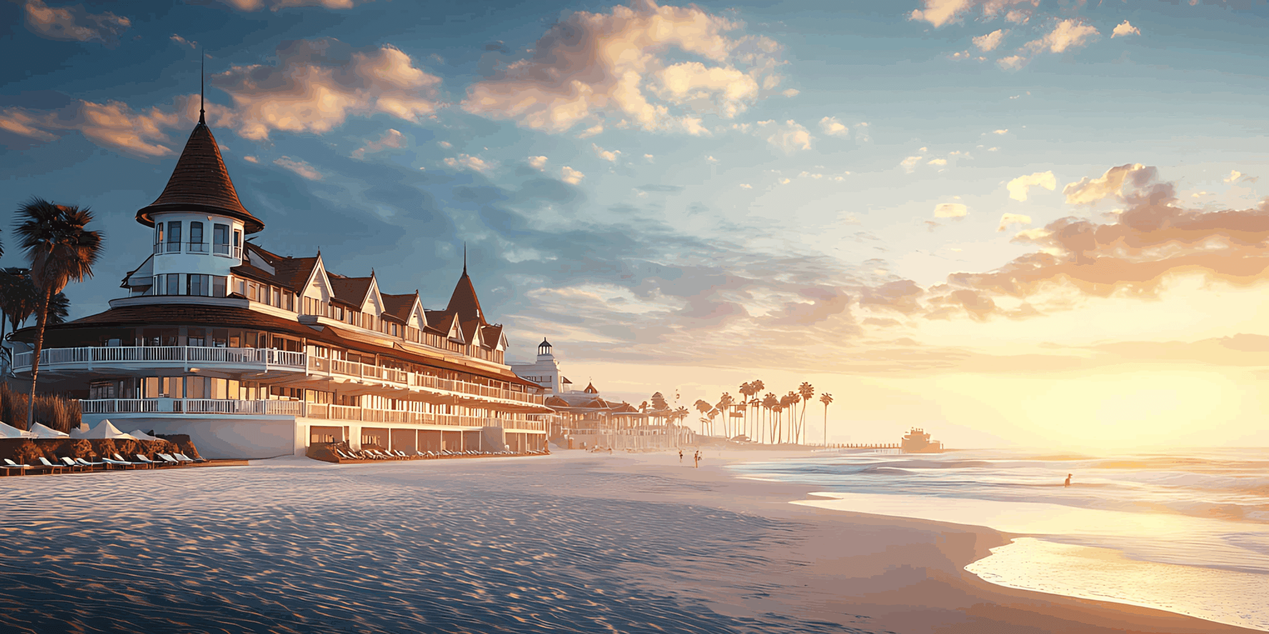 Luxurious hotel on the beach in San Diego